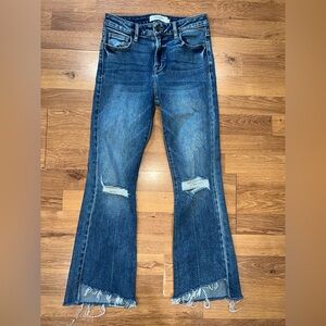 Women's Flare Jeans in Distressed Blue
